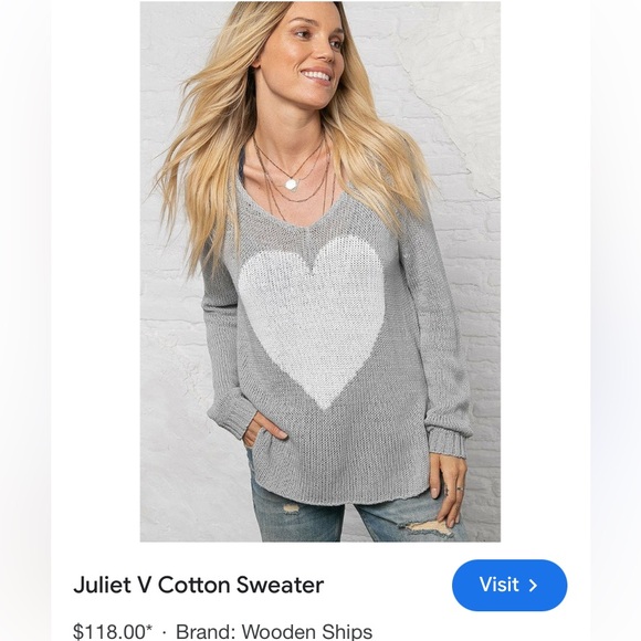 Bluecrush big heart pullover sweater knit! Size XL - Picture 15 of 16